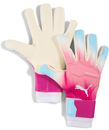 PUMA Unisex PUMA Ultra Ultimate RE-Charge Hybrid Torwarthandschuhe 9, Sunset Pink Hero Blue White