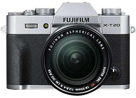 Fujifilm X-T20 Mirrorless Digital Camera 24.3 Megapixel with XF18-55mm Optical Image Stabiliser Lens High-definition 4K video recording 3.0-Inch Tilting Touchscreen Silver (Renewed)