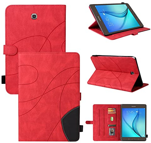 Tablettskydd Pu Läder Smart Tablet Väska, Fällbart Standfodral, Automatisk Sleep/Wake Function till Samsung Galaxy Tab A 8,0 SM-T350 T355 P350 P355 2015(Rosso)