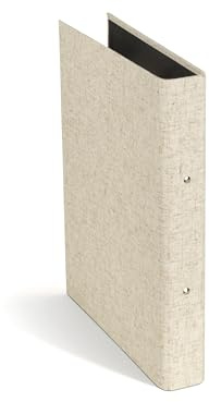 BIGSO Ringo A4 Ring Binder - Storage Box with 2 Rings - Desk Tray for Documents, Transparent Sleeves & Dividers - Fibreboard and Paper Ring Binder - Linen