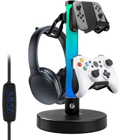 VCOM Headphone Stand with 17 Light Modes, Remote Control