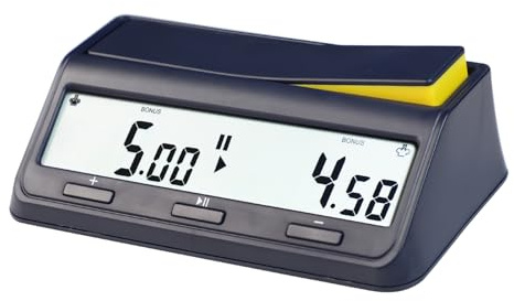 LEAP schackklocka Digital schacktimer, professionell nedräkning med bonusfördröjningslarmfunktion Stor LED-skärm för internationell schack kinesisk schack ABS-material 143 mm