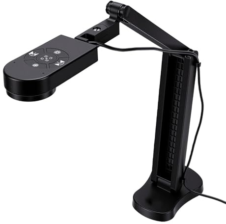 Jectse USB-dokumentkamera, 4K 8MP med AI Dual Mics 3-nivå LED-ljus Bild Inverterad Hopfällbar Design, för Fjärrundervisning Onlinemöten Klassrumspresentationer