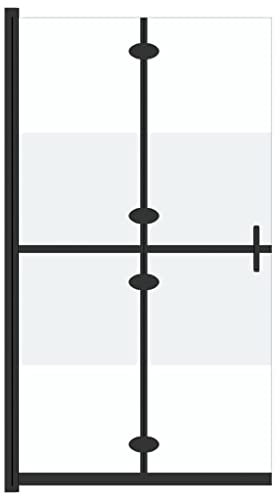 vidaXL Mampara de Ducha Plegable Puerta Cabina Cuarto de Baño Cerramiento Cubículo Partición Seguridad Vidrio ESG Medio Esmerilado 90x190 cm