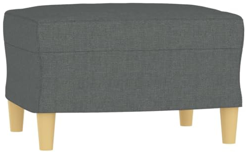 vidaXL Fußhocker, Sitzhocker Sitzbank mit Holzrahmen, Polsterhocker Hocker für Wohnzimmer, Fußbank Fußstütze Fußablage, Modern, Dunkelgrau Stoff