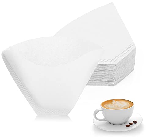 Abeillo Kaffee-Filtertüten, 100 Stück Kaffeefilter Größe 4, Coffee Papierfilter, Filtertüten für Handfilter, wiederverwendbare Kaffeefilter aus Stoff (Weiß)