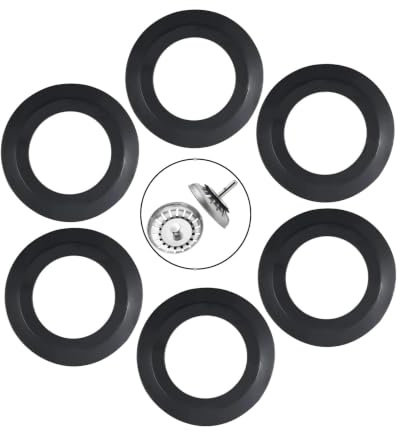 Fannas gummi ersättningstätning för silkorgar 6-pack diskho proppar ersättningstätning reservdel för Ø 78–83 mm siktkorg Ø 54 mm yttermått, Ø 32 mm inre avloppstätning för diskbänk
