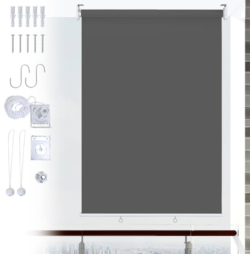 Ikodm Store vertical extérieur de 180 x 240 cm, pour balcon, ombrage intérieur et brise-vue, gris foncé