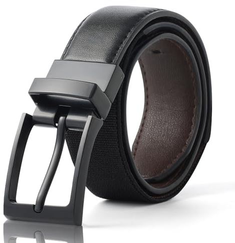 Coubeau Kindergürtel Wendegürtel für Jungen - Schwarzer und Brauner Jungen PU-Ledergürtel für Schuluniform kinder gürtel Elastischer Mädchen