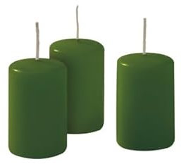 Cereria di Giorgio Risthò Candele diametro 4 cm altezza 7 - Verde Scuro - Confezione da 12 pezzi