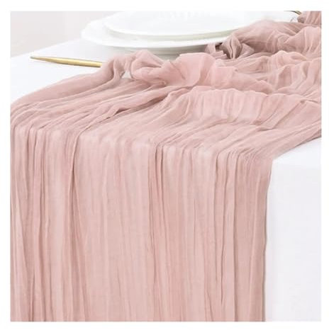 Runner da tavola in garza 10PCS Gauze Table Runner Wedding Semi-Sheer Vintage Cheesecloth Dining Party Christmas Banquet Arches Cake Table Decor Lavabile Tablerunner(Peach Coral,10PCS 90X400cm)