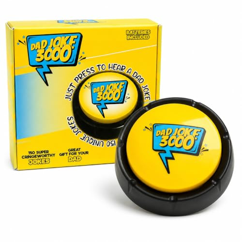 Dad Joke Button Funny Gift for Dad Birthday Christmas Stocking Filler | Novelty dad joke sound button a funny gift for dad ideal Christmas stocking filler or birthday present for dads & grandads