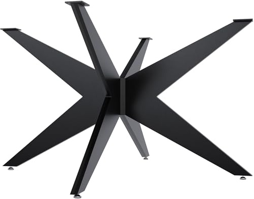 CLP Tischbeine Delmont I Tischgestell für DIY-Projekte I Stabiles Kreuzgestell aus Metall I Für Esstisch oder Wohnzimmertisch, Farbe:schwarz, Größe:130x130 cm