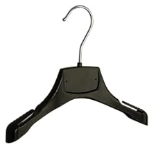 Perchas, Abrigo, Traje, 50 Piezas, Plástico, Negro, Muescas, Hombros Anchos, Chaqueta, Gancho Giratorio 360°, 24 cm (MRA24_00/50)