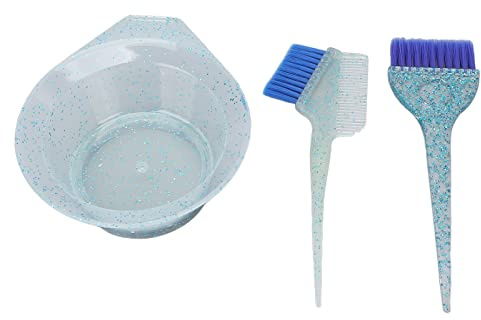 Set di pennelli per tinture per capelli 3 pezzi, pettine e ciotola per pettini per tinture professionali per salone, strumenti per colorare i capelli per decolorazione e tintura (Blu)