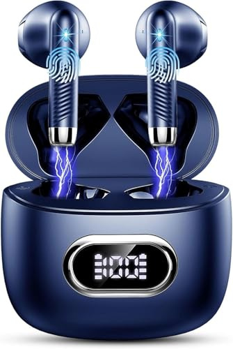 Drsaec Ecouteurs Bluetooth sans Fil, Écouteurs Bluetooth 5.4 avec HiFi Stéréo Basses Casque, 50H Récréation, 4 ENC Réduction de Bruit Mic, Oreillette Bluetooth Sport IP7 Étanche