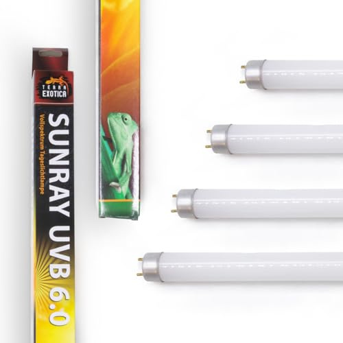 Terra Exotica Sunray UVB 6.0 - Leuchtstoffröhre mit erhöhter UV-B Abstrahlung - Terrarium Beleuchtung ideal für Schildkröten, Leguane, Chamäleons uvm. (30, Watt)