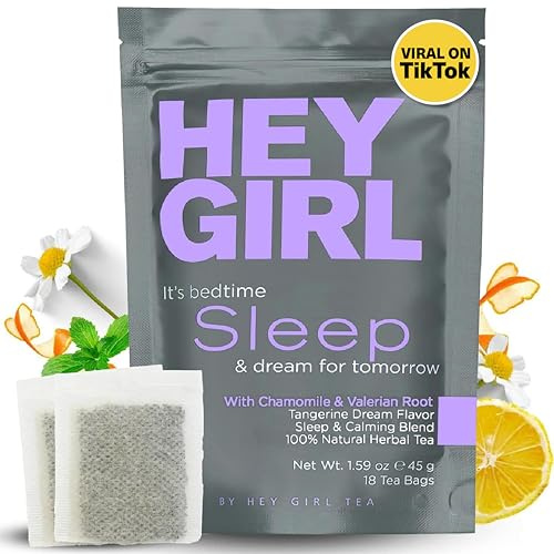 Sleep Tea for Bedtime - Calming Sleepytime Herbal Tea w/Valerian Root, Chamomile, Passion Flower, Lemon Balm - Relaxing Natural Nighty Night Sleeping Tea - Relaxation Self Care Gifts for Women