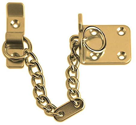 Securit Traditional Narrow Security Door Chain Brass Plated