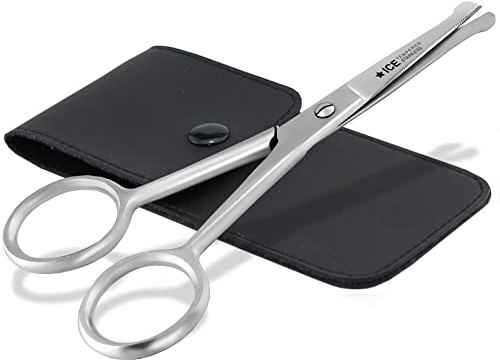 Premium FELLSCHERE gerade Pfotenschere Haarschere Schere mit Etui 11,5 cm für Hunde, Katzen, Kanninchen mit Mikroverzahnung für einfaches schneiden