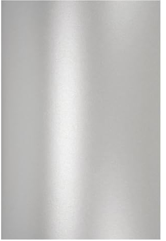Netuno 100 x Pysselpapper Pärlemor Silver DIN A4 210 x 297 mm 120 g Aster Metallic Pärlglans Papper för Bröllop, Födelsedag, Dop, Jul Inbjudningar