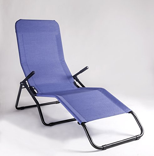 GREENBEE by Stiliac Lettino Reclinabile Pasha, Blu Melange, 6800