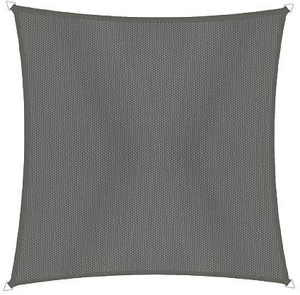 Windhager Sonnensegel Cannes Quadrat 3 x 3 m (gleichschenkelig), Sonnenschutz für Garten & Terrasse, UV- und witterungsbeständig, anthrazit