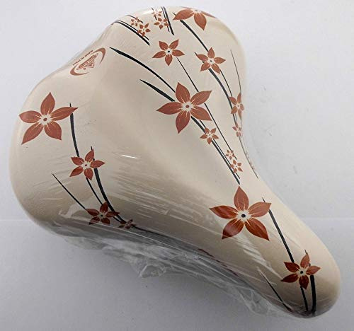 MASE Sports Cykel sadel SMG Happy Flowers Creme – brun 265 x 215 mm City trekking