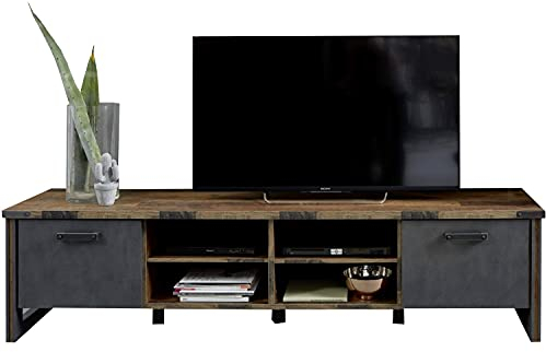 TV-Lowboard Fernsehschrank Fernsehtisch | Dekor | Old Wood | Matera | 2 Klappen | 4 Fächer