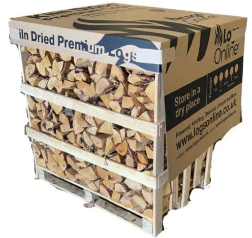 Logs Online 500kg Crate Kiln Dried Mixed Hardwood Logs for Outdoor Fire Pit, Open Fire, Chiminea, Log Burner & Pizza Oven.