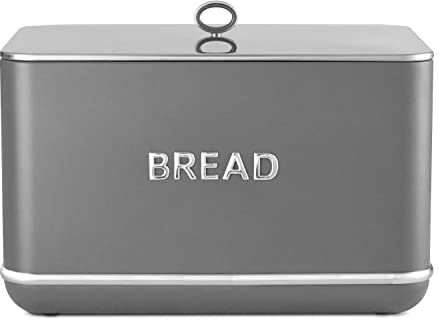 Tower T826175GRY Renaissance Bread Bin, 16L Capacity, Simple Pull Lid, Grey