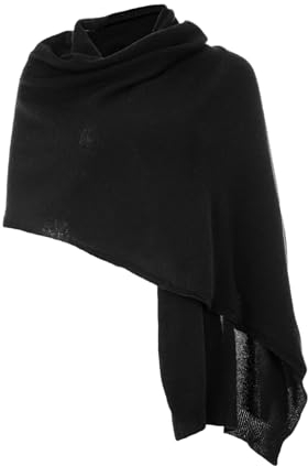Embouro 100% Kaschmir Pashmina Schal für Frauen, gestrickter Schal aus reinem Kaschmir für den Winter (Schwarz)