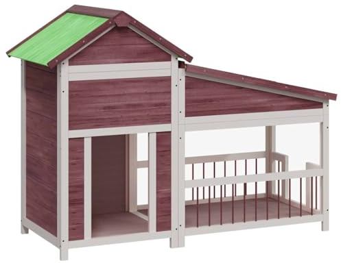 vidaXL Chenil, Cage pour Chien pour Chien avec Entrée Ouverte, Niche avec Toit, Maison pour Chien Jardin Terrasse, Moka Bois de Pin Solide