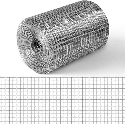 Amagabeli Hardware Cloth 1/2 inch 16in x 25ft 19 Gauge Extra Thick, Hot-dip Galvanized After Welding Chicken Wire Mesh Roll Garden Plant Welded Metal Wire Fencing Roll, Rabbit Cages Snake Fence