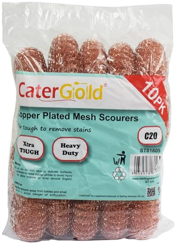 Catergold Pack of 10 Copper Mesh Scourer for Scrubbing and Cleaning C20