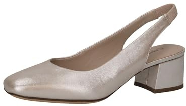 CAPRICE Slingpumps för damer av läder med lack, Tygransfärgad metallisk, 37 EU