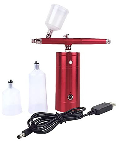 Kit de compresor de aire portátil recargable con pulverizador de pintura, mini aerógrafo, pistola pulverizadora de pintura, aerógrafo para arte de uñas, tatuajes, manualidades, pasteles, pulverizado