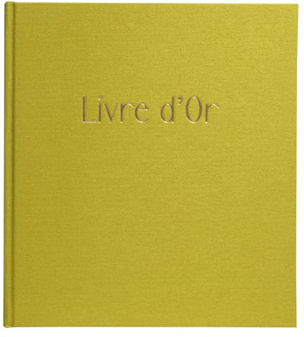 Exacompta - Ref. 47789E - 1 Gästbok POP'N CO - Kompakt format 21 x 19 cm - Guldkantad och präglad LIVRE D'OR - 140 vita sidor - Limefärg