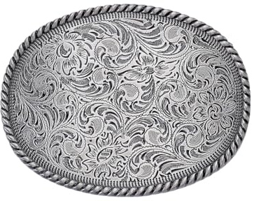 PH PandaHall Hebilla de cinturón floral, hebilla de cinturón de vaquero occidental, hebilla grabada, hebilla de cinturón ovalada para cinturón para hombres y mujeres, jeans, cinturón de cuero para