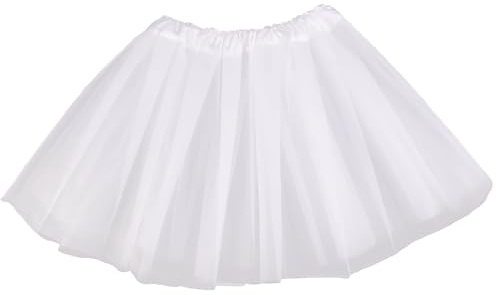NHQZ Tutu Femme, Femme Ballet Tutu Tulle Jupes Pettiskirt Mini Robe pour S'habiller Fête Les Costumes Danse, Blanc, 1 pièce