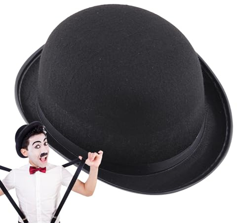 Generisch Melón para hombre, sombrero de disfraz victoriano, accesorio de fieltro clásico para adultos, mujeres, hombres, cosplay, carnaval, Halloween, accesorios