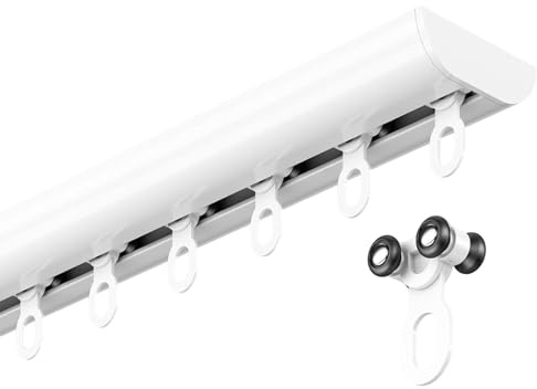 Rieles para Cortinas De Techo, Barra para Cortinas para Sala De Estar, Dormitorio, para Mayor Privacidad Y como Separador De Ambientes(1.5m)