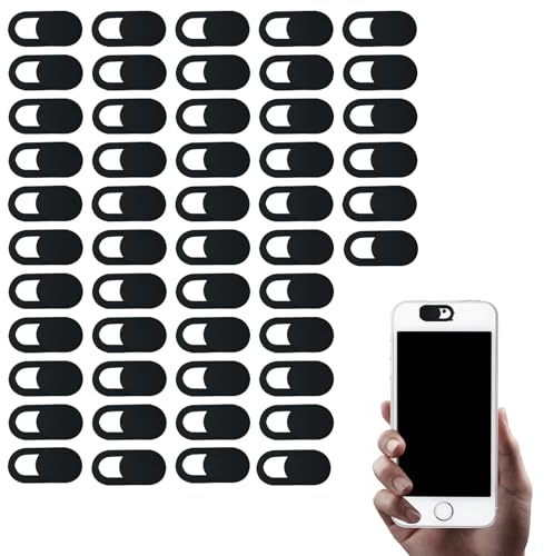 50 Unidades Tapa Camara Movil, Tapar Camara pc Portatil Protección de Privacidad, cubre cámara portátil ultrafino 0.8mm negro, protector privacidad cámara web para portátil, tablet y móvil uso di