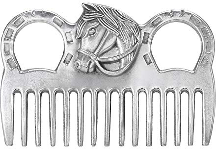 Peigne en alliage d'aluminium pour queue de cheval - Outil de toilettage en métal - Outil de toilettage pour crinières d'animaux domestiques - Chiens et chats - Avec fourrure durable
