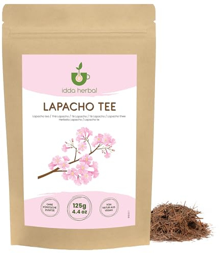 IDDA Herbal Té de Lapacho Pau d'Arco 125g, Corteza de Lapacho Seca y Cortada, Pau Darco Infusión