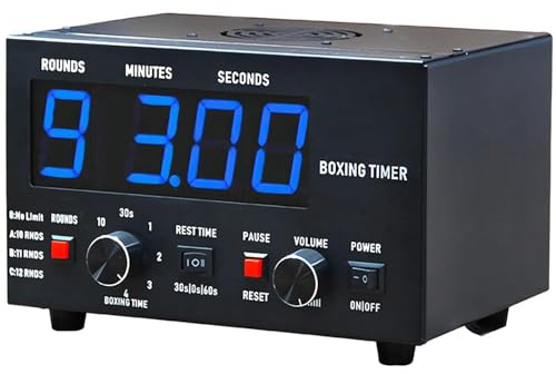 Temporizador de Intervalos de Boxeo, Reloj LED de Gimnasio con Rondas Ajustables, Tiempo de Entrenamiento y Descanso, Cronómetro Deportivo Multifunción para MMA, Muay Thai, HIIT y Gimnasio en Ca Blue