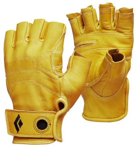 BLACK DIAMOND Stone Belay/Rappelling Gloves, Climbing, Leather Fingerless M