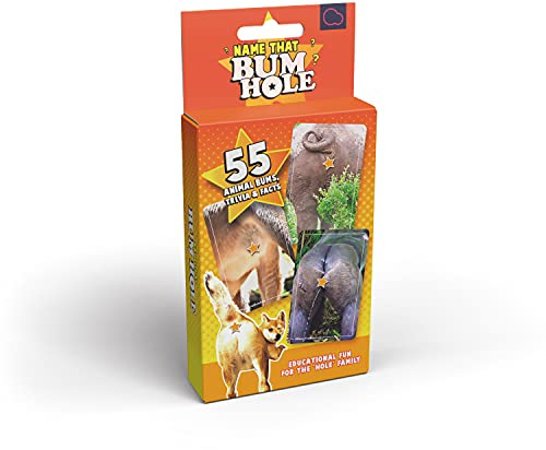 Bubblegum Stuff - Name That Bumhole - Bild-Quiz, Tierquiz - Spielkarten, lustige Familien-Kartenspiele, Partyspiele - Weihnachten Wichtelideen - 55 Lernkarten