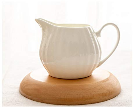 bricco latte Bianco brocca in ceramica Dispenser Caffè Latte Creamer con la maniglia for Caffè Latte o sciroppo d'acero set piatti