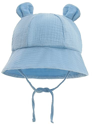 LIUPUUDLY Chapeau de Soleil Bébé Enfant Coton Bonnet d’été Protection Anti-UV Chapeaux de Seau Chapeau de Plage